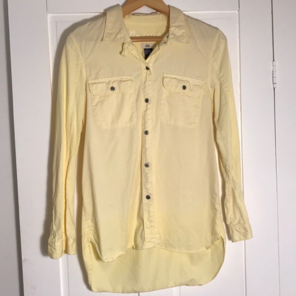 Madewell Westway Work Shirt small yellow